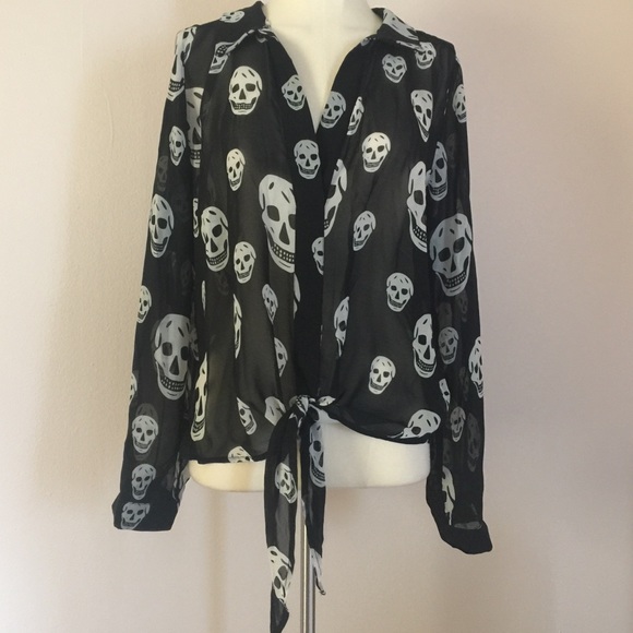 sheer skull blouse